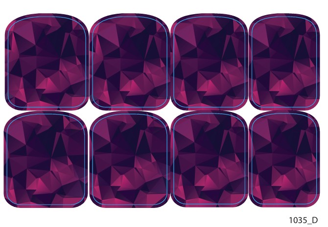 Large nail decoration films for pedicure - 1035D 