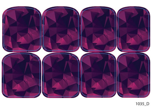 Large nail decoration films for pedicure - 1035D 