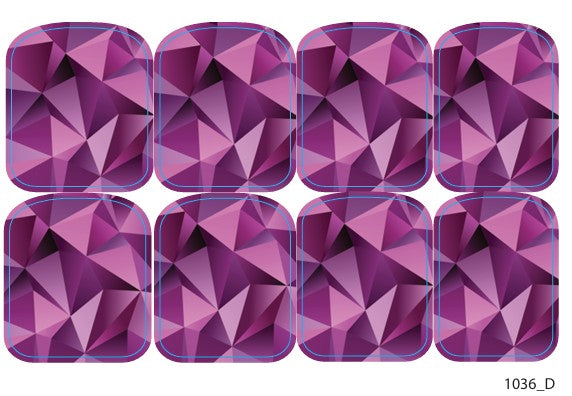 Large nail decoration films for pedicure - 1036D 