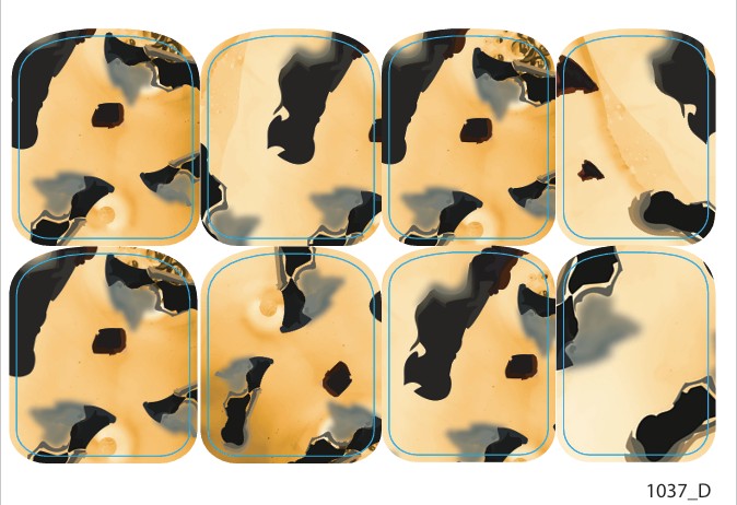 Large nail decoration films for pedicure - 1037D 