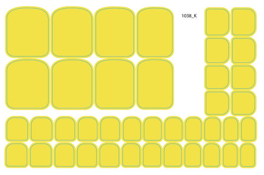 Nail decoration films for pedicure yellow - 1038K 