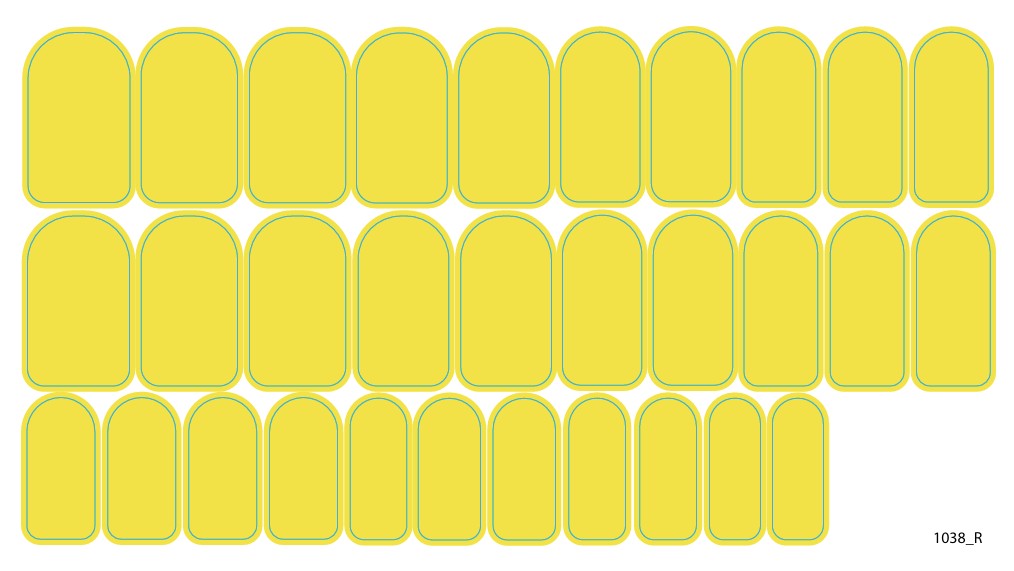 Nail decoration films for manicure yellow - 1038R 