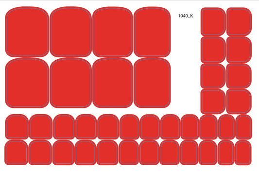 Nail decoration films for pedicure bright red - 1040K 