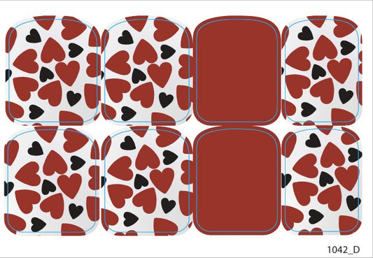 Large nail decoration films for pedicure - 1042D 