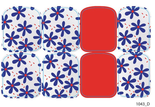 Large nail decoration films for pedicure - 1043D 
