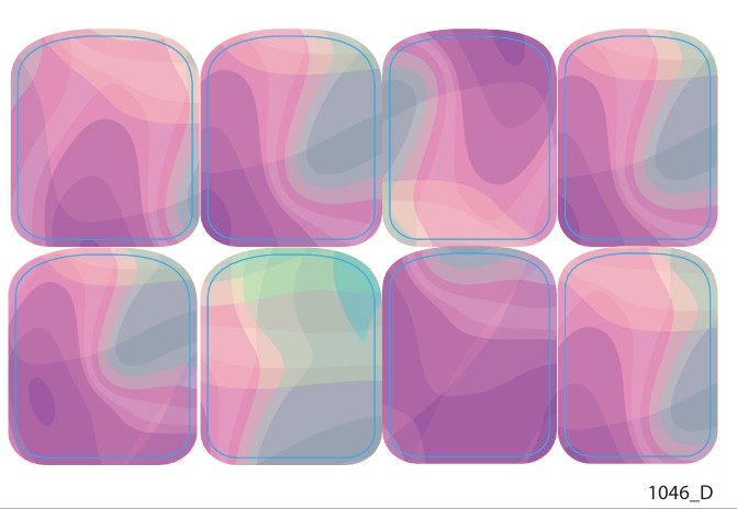 Large nail decoration films for pedicure - 1046D 