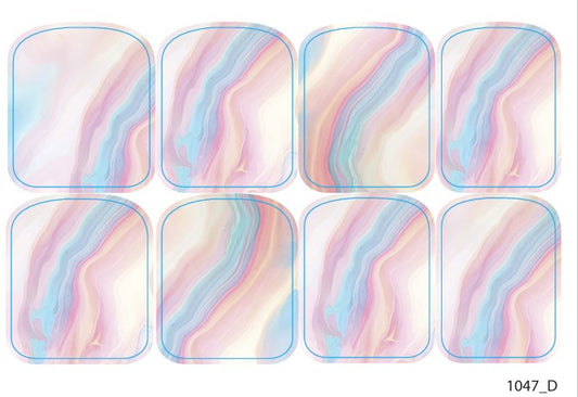 Large nail decoration films for pedicure - 1047D 