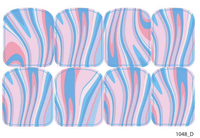 Large nail decoration films for pedicure - 1048D 