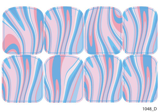 Large nail decoration films for pedicure - 1048D 