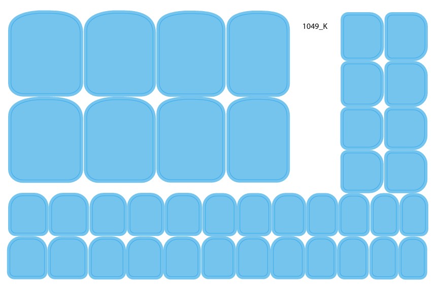 Nagų dekoravimo plėvelės pedikiūrui pastelinė mėlyna - 1049K