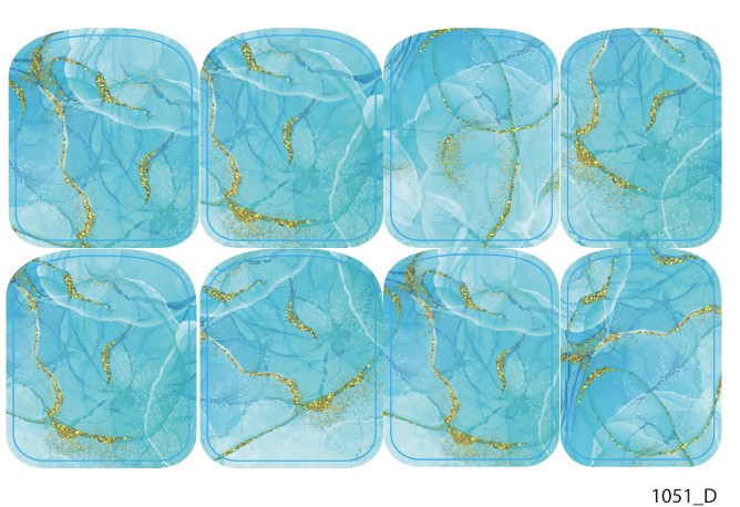 Large nail decoration films for pedicure - 1051D 