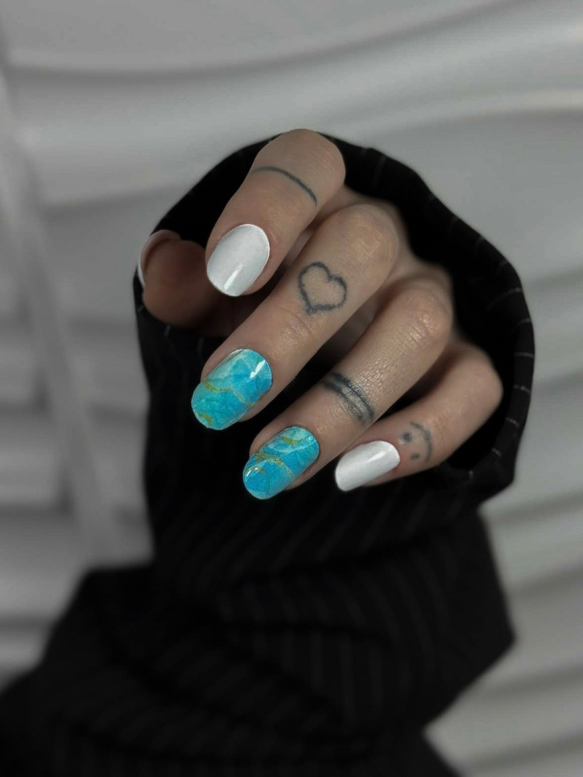 Nail decoration films for manicure white - 1018R 