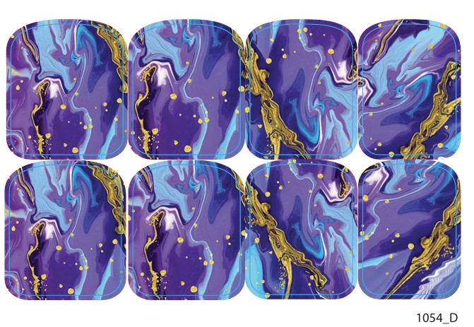 Large nail decoration films for pedicure - 1054D 