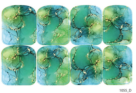 Large nail decoration films for pedicure - 1055D 