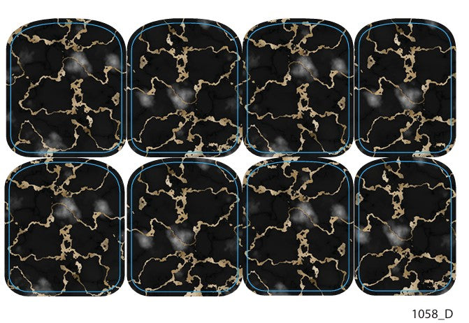 Large nail decoration films for pedicure - 1058D 