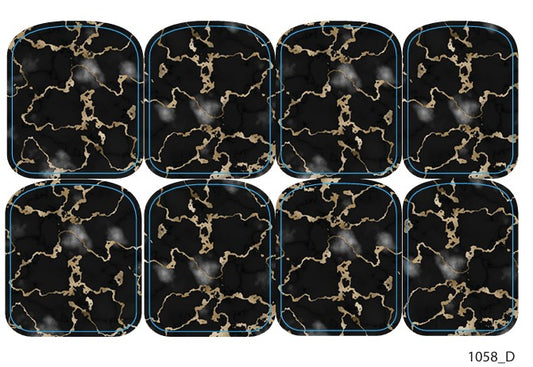 Large nail decoration films for pedicure - 1058D 