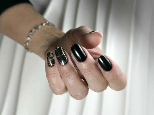 Nagų dekoravimo plėvelės manikiūrui juoda - 1019R