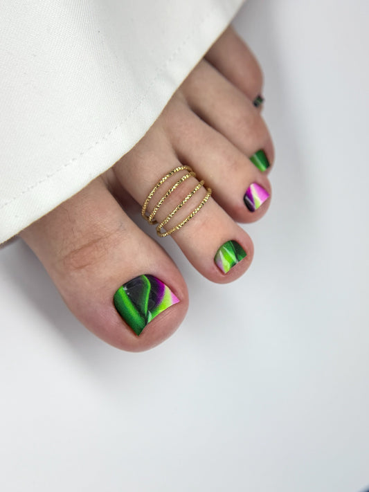 Large nail decoration films for pedicure - 1062D 