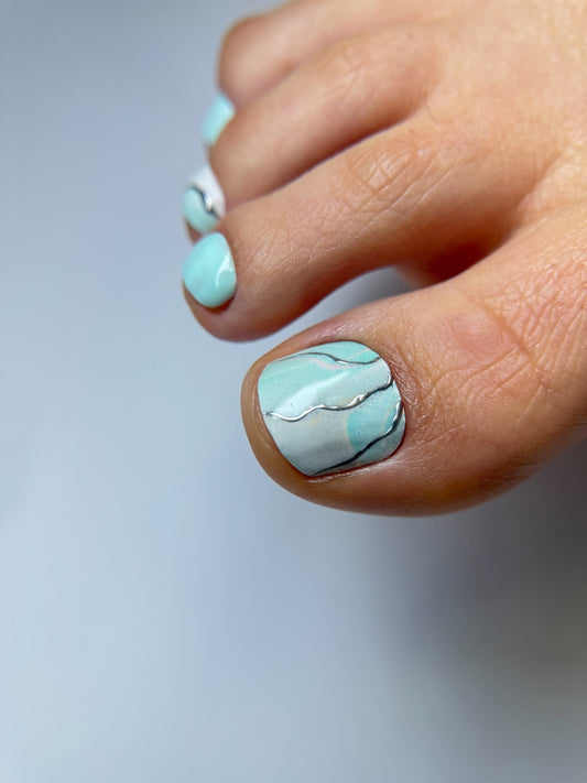 Large nail decoration films for pedicure - 1065D 
