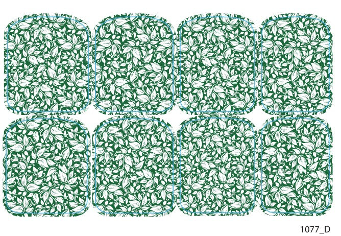 Large nail decoration films for pedicure - 1077D
 