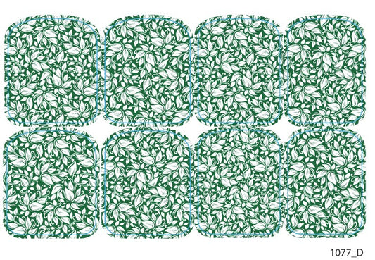 Large nail decoration films for pedicure - 1077D
 