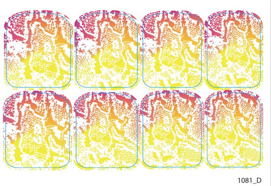 Large nail decoration films for pedicure - 1081D 