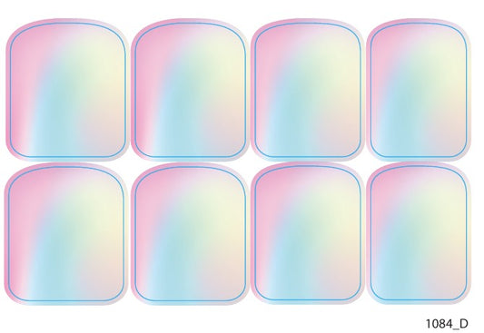 Large nail decoration films for pedicure - 1084D 