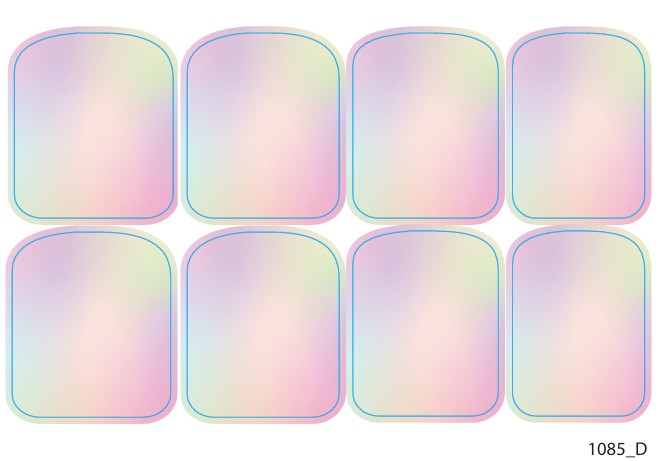 Large nail decoration films for pedicure - 1085D 