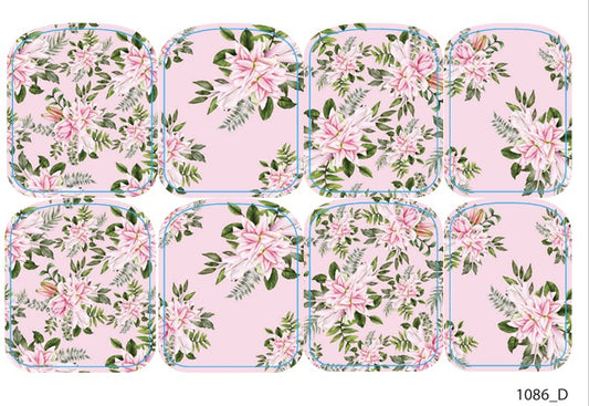 Large nail decoration films for pedicure - 1086D 