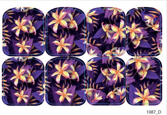 Large nail decoration films for pedicure - 1087D 