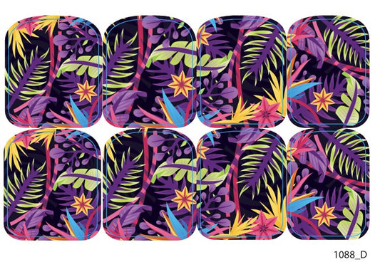 Large nail decoration films for pedicure - 1088D 