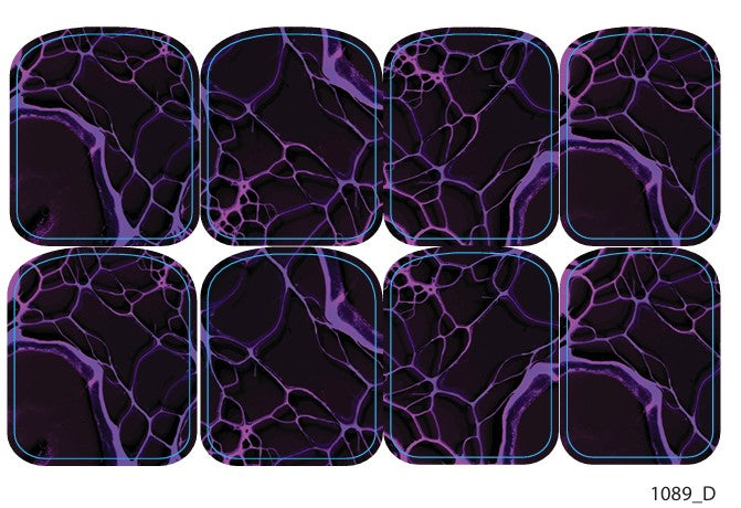 Large nail decoration films for pedicure - 1089D 