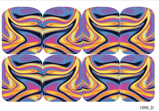 Large nail decoration films for pedicure - 1090D 