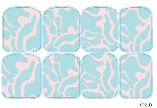 Large nail decoration films for pedicure - 1092D 