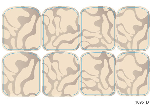 Large nail decoration films for pedicure - 1095D 