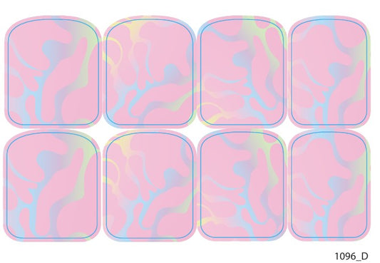 Large nail decoration films for pedicure - 1096D 