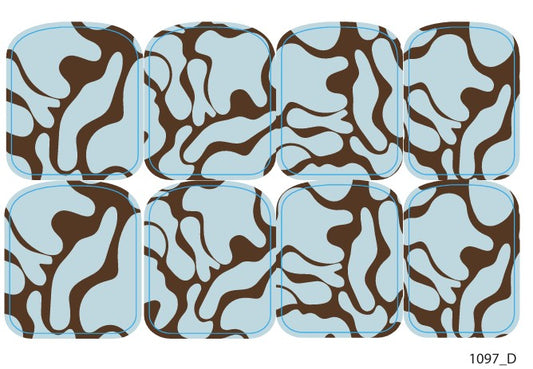 Large nail decoration films for pedicure - 1097D 