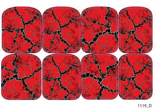 Large nail decoration films for pedicure - 1119D 