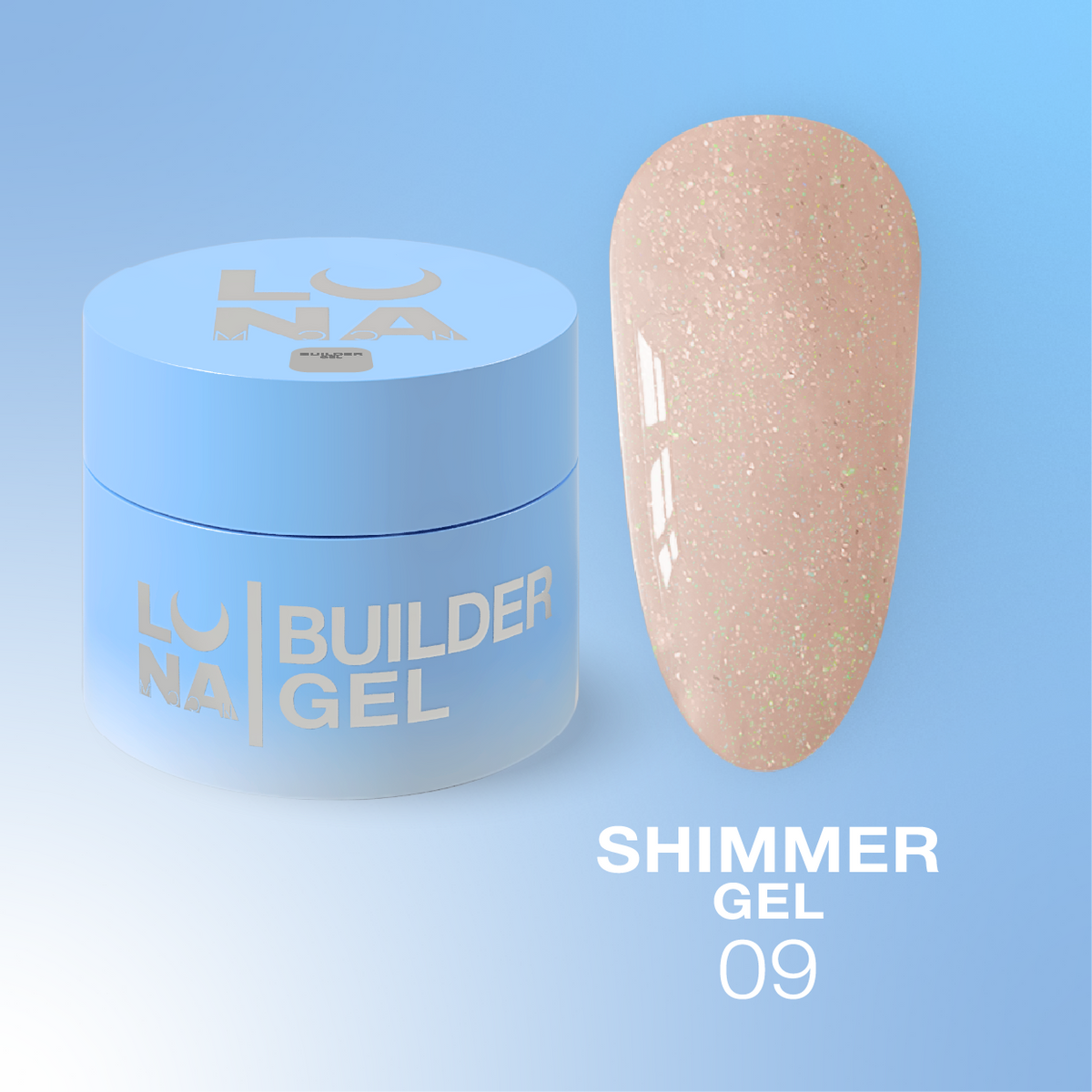 LUNAMOON priauginimo gelis Shimmer gel 09 - 15ml